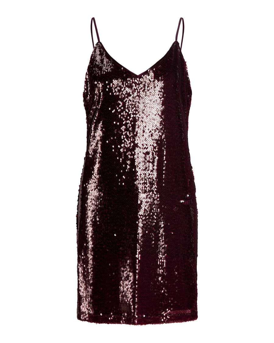 JXSIA SEQUIN SL V-NECK DRESS
