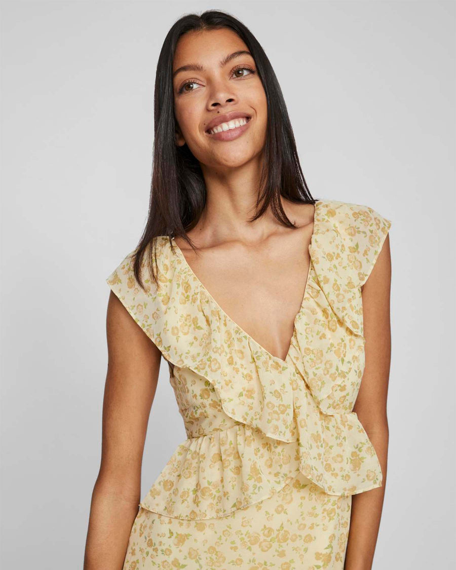 VIMONE S/L MAXI FLOUNCE DRESS