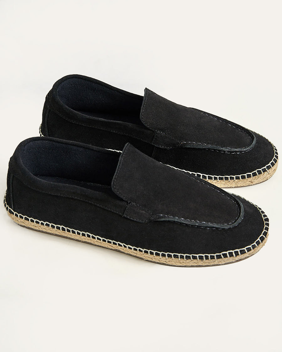 Suede espadrille loafer