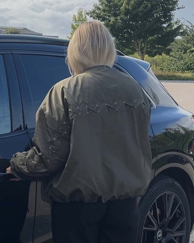 JXEMBER LACE UP BOMBER JACKETThumbnail