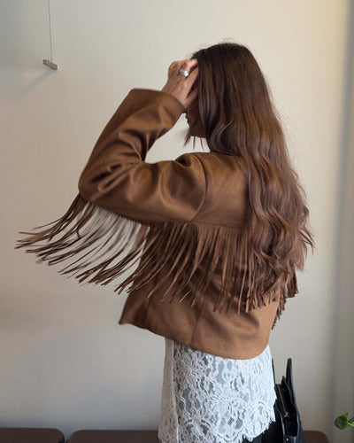 Amy faux suede fringe jacketThumbnail