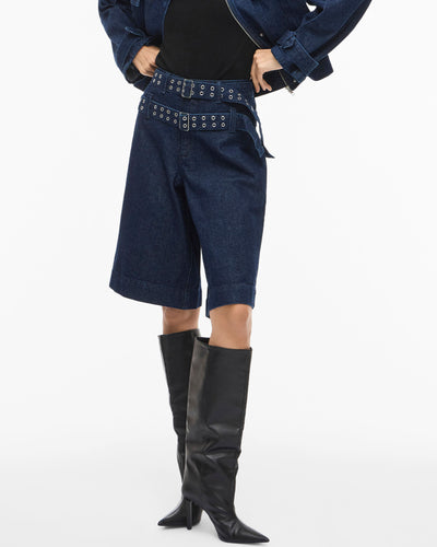 VIADONA BELTED DENIM SHORTSThumbnail