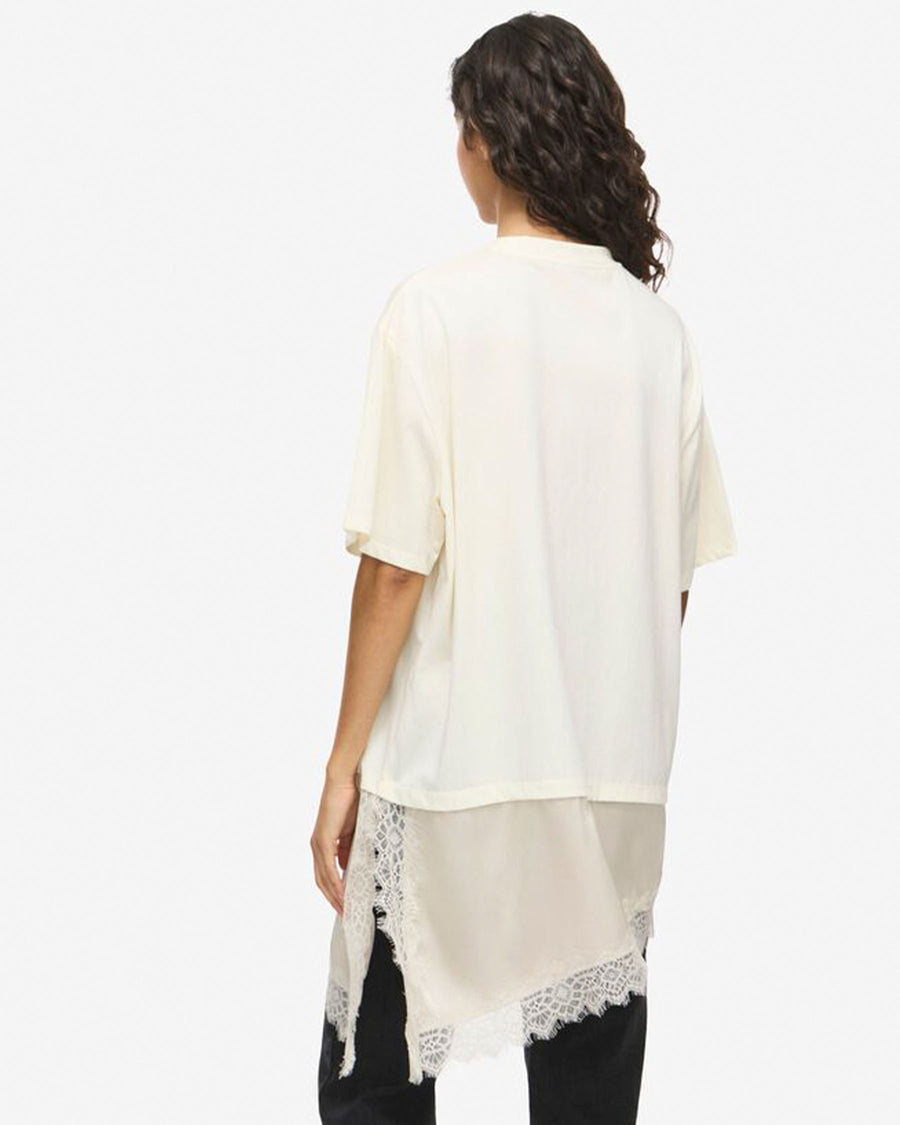 NMFILLA OVERSIZE SATIN LACE TEE