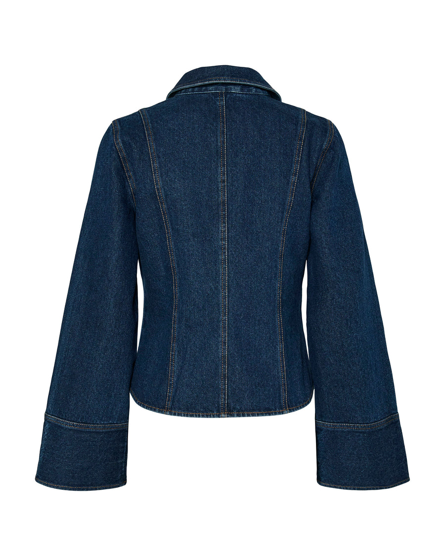 PCFLORA LS FITTED DENIM TOP
