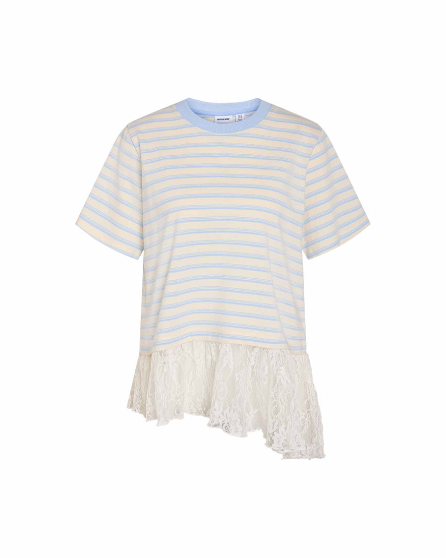 NMEMBER SS STRIPE LACE TOP