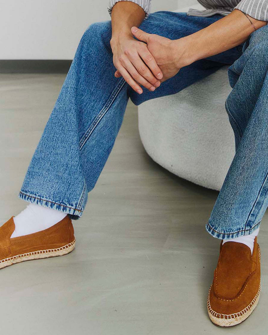 Suede espadrille loafer