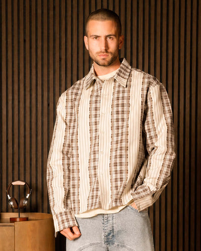 MIXED TARTAN BOXY SHIRTThumbnail