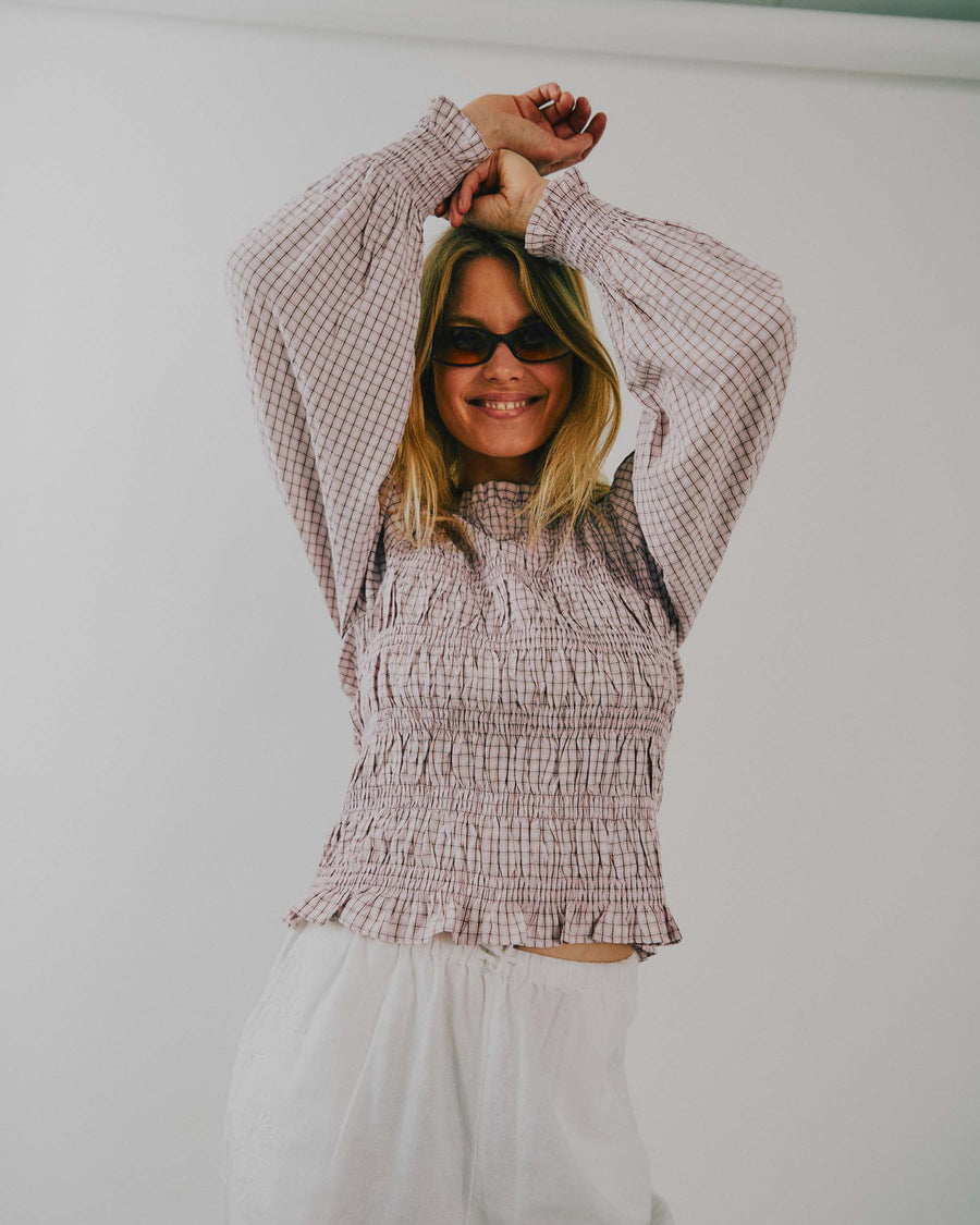Delyse Check Blouse