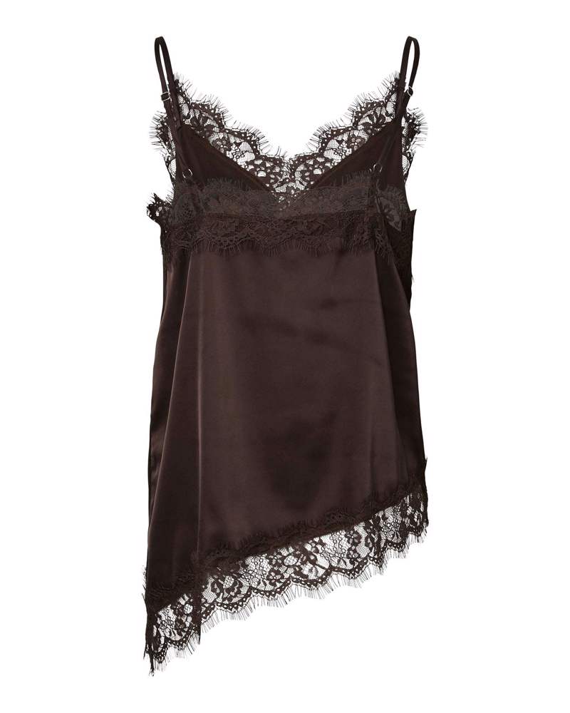 PCNOMI STRAP SATIN LACE TOP