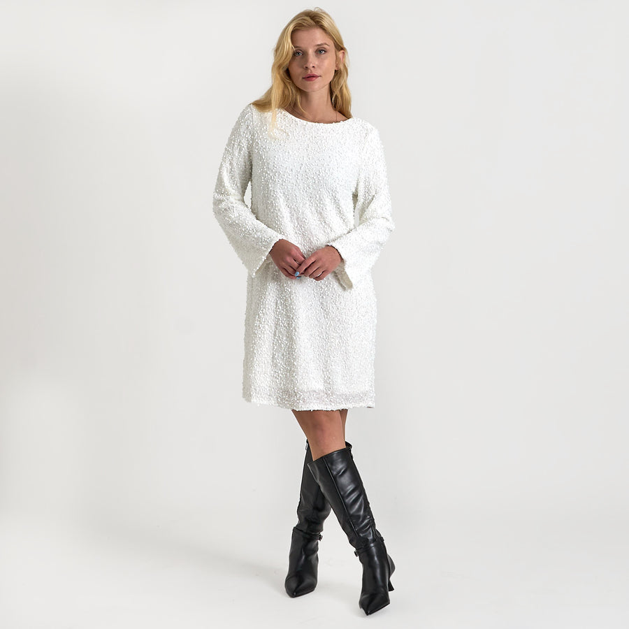 Viaria o-neck open back dress