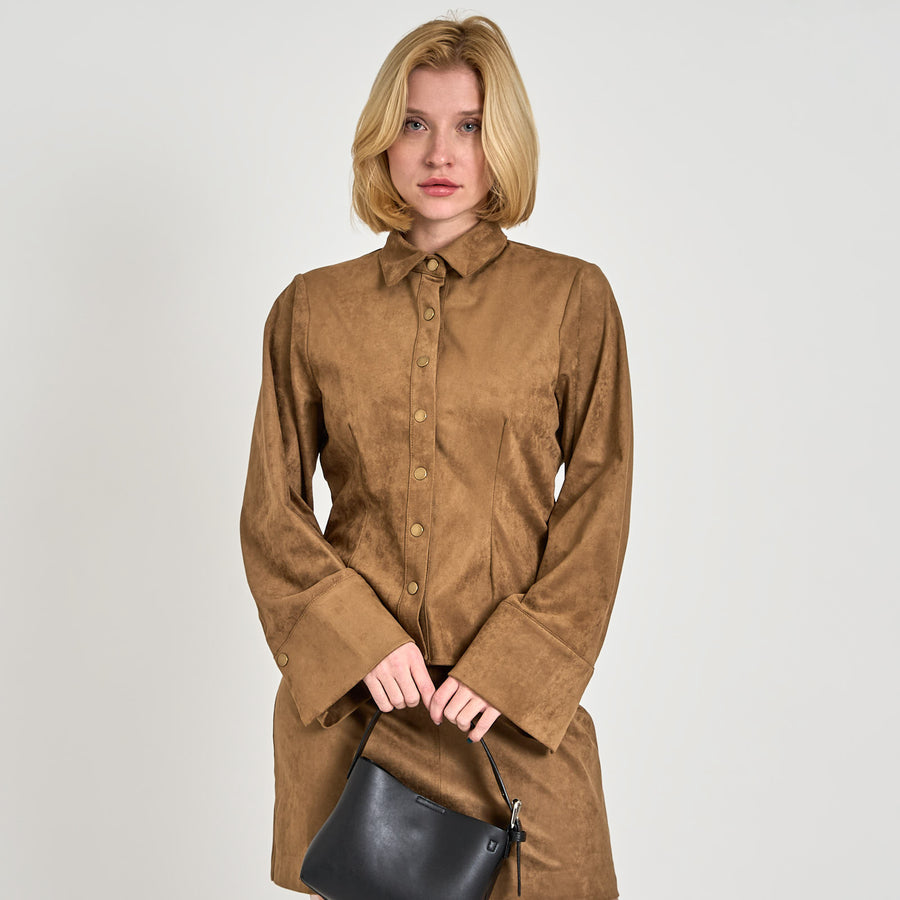 Leia faux suede shirt