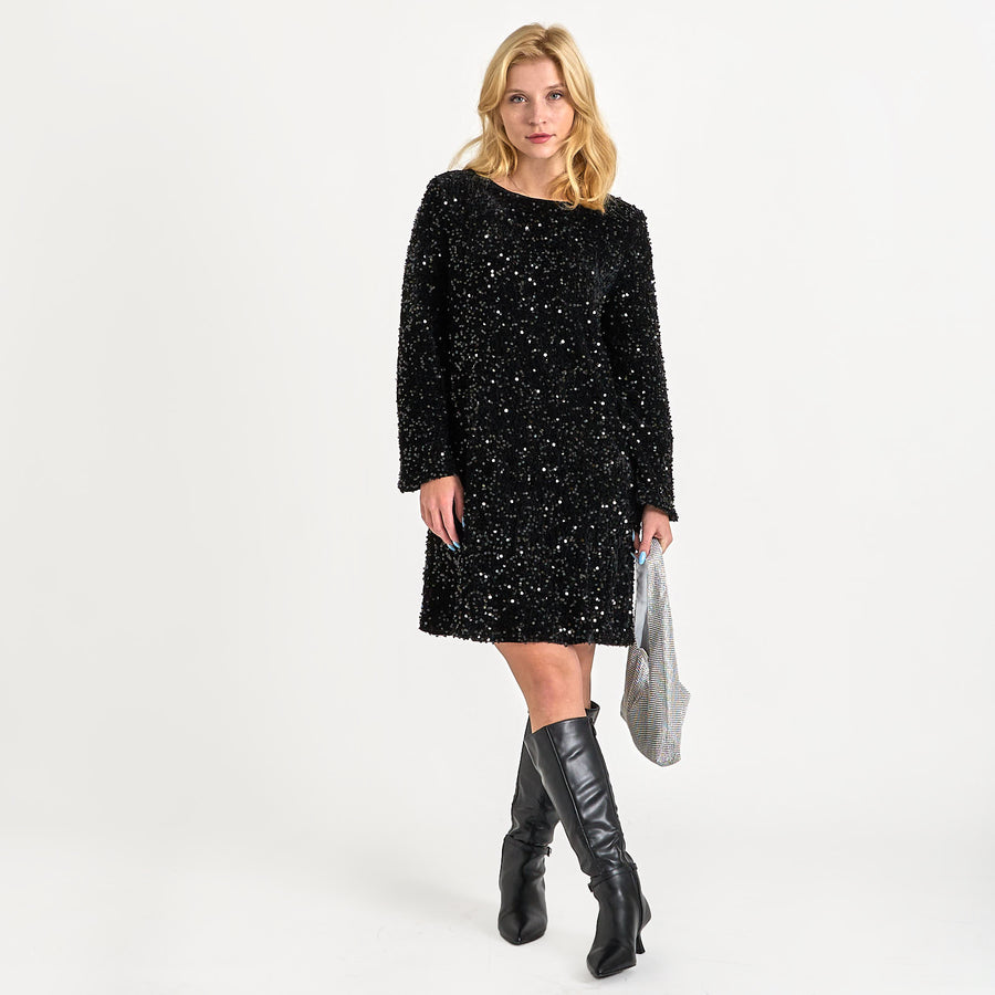 Viaria o-neck open back dress