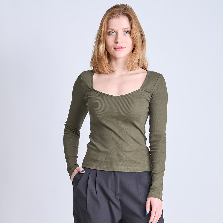 Purmynte heart neck blouse