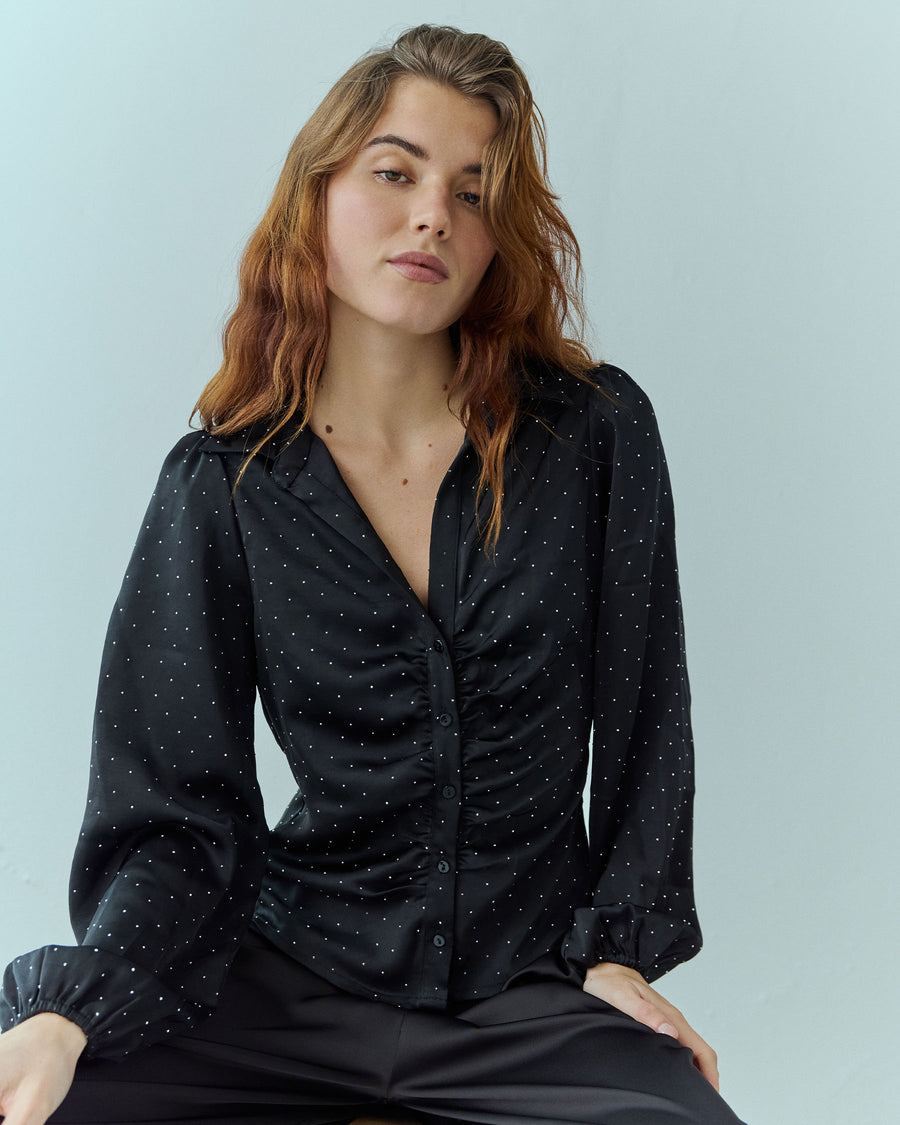 Kaira satin stone shirt