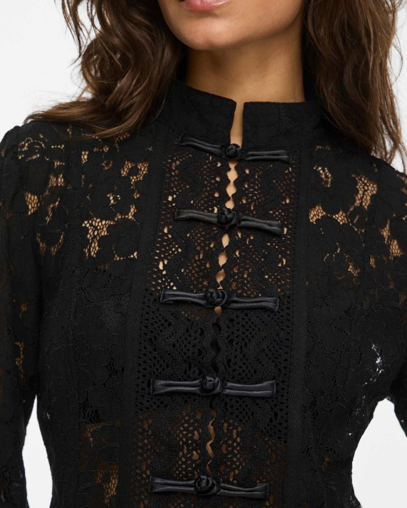 NMVENNA L/S MANDARIN BLOUSE