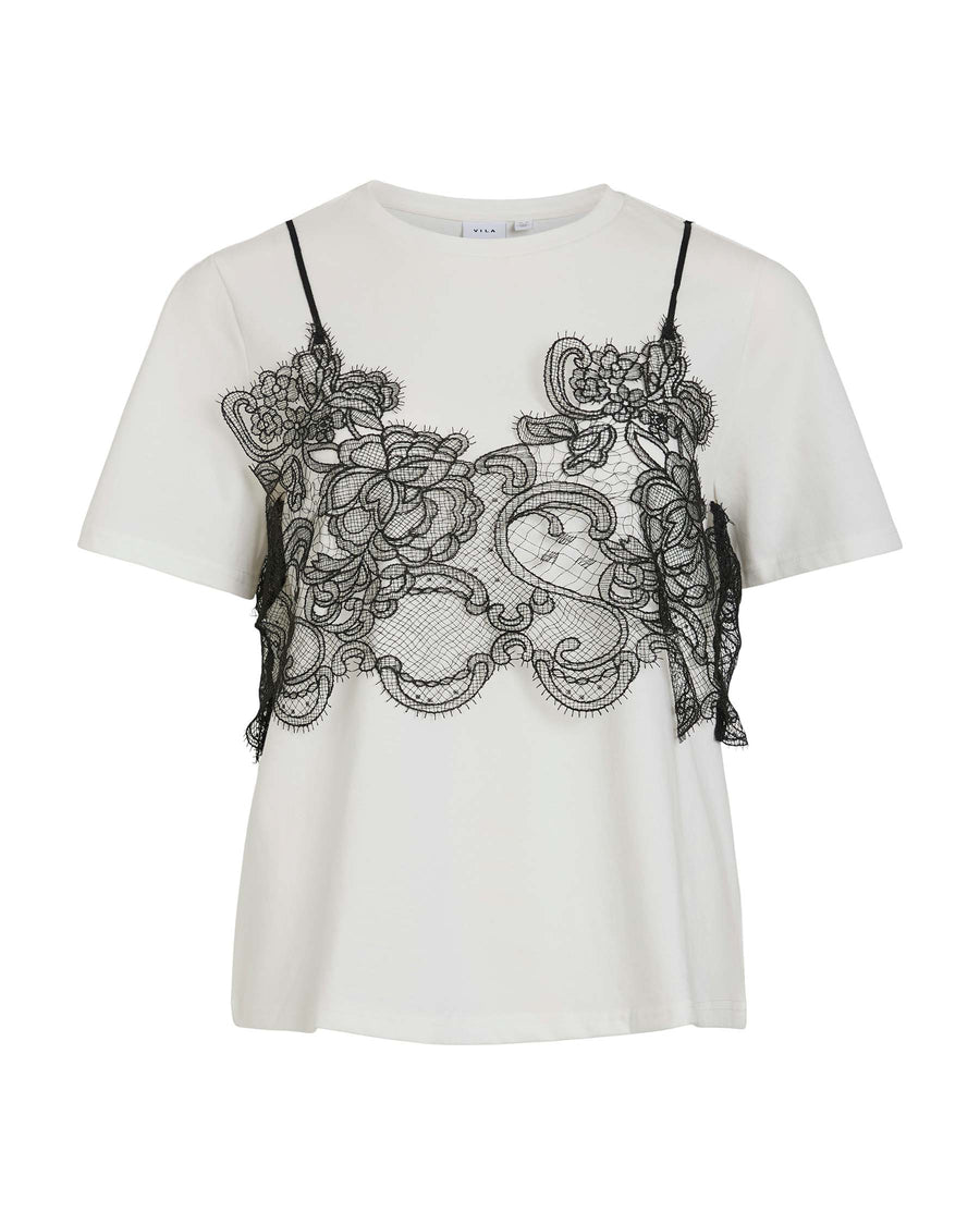 VIRADA S/S LACE DETAIL T-SHIRT