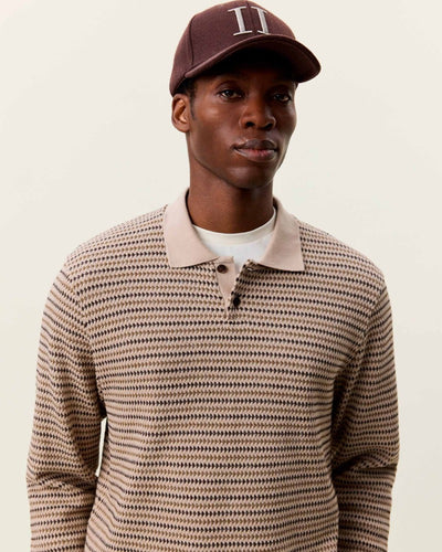 Knitted Stripe LS PoloThumbnail 