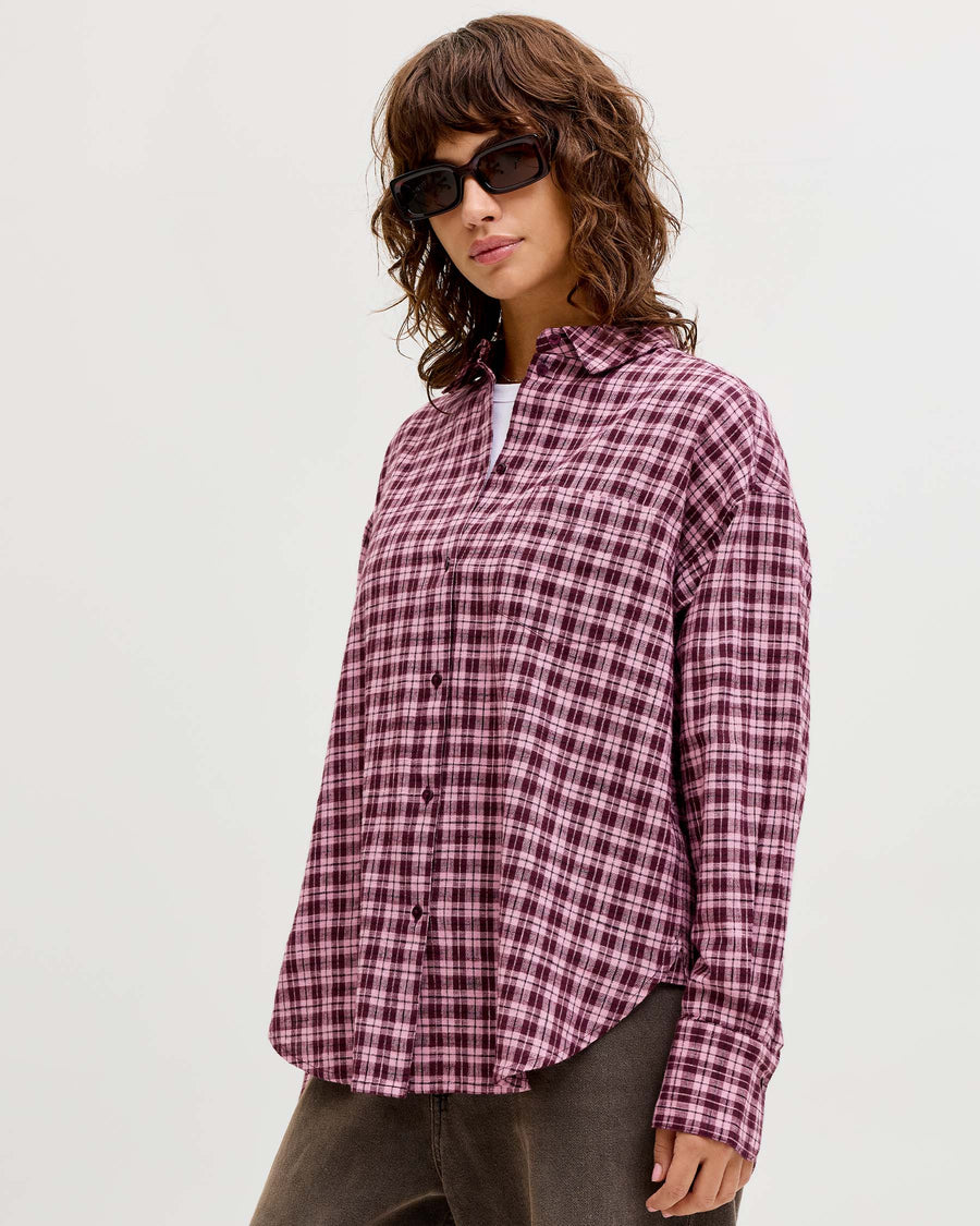 JXJAMIE FLANNEL DETAIL SHIRT