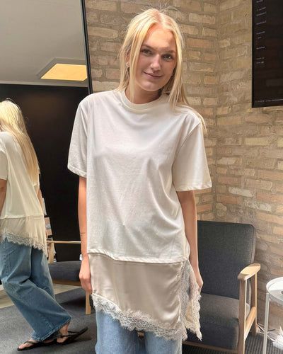 NMFILLA OVERSIZE SATIN LACE TEEThumbnail 