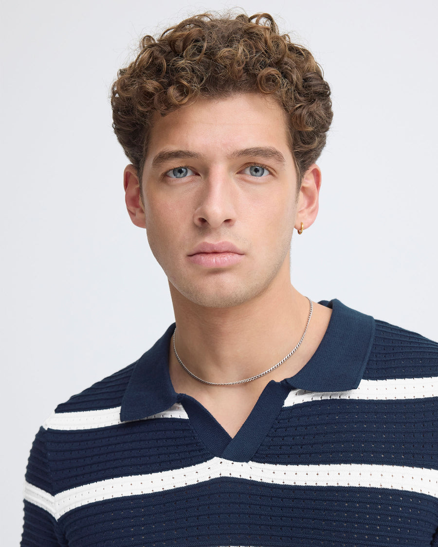 CFDAHLIN SS STRIPED POLO KNIT
