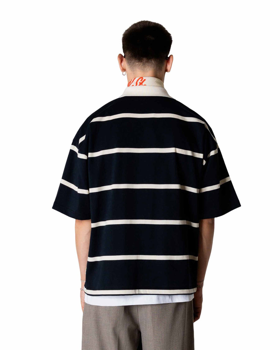 WBHiro S/S Stripe Zip Polo