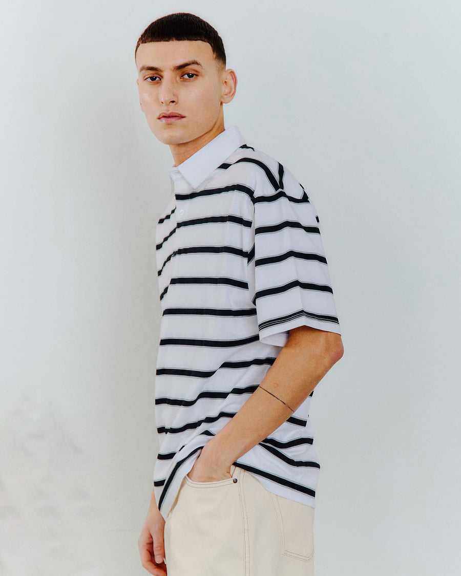 Striped polo ss tee