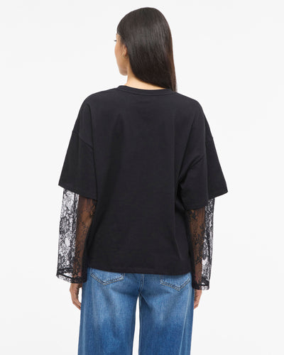 VIABIA LACE SLEEVE T-SHIRTThumbnail 