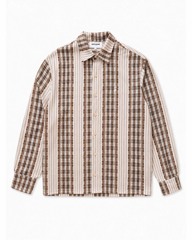 MIXED TARTAN BOXY SHIRT