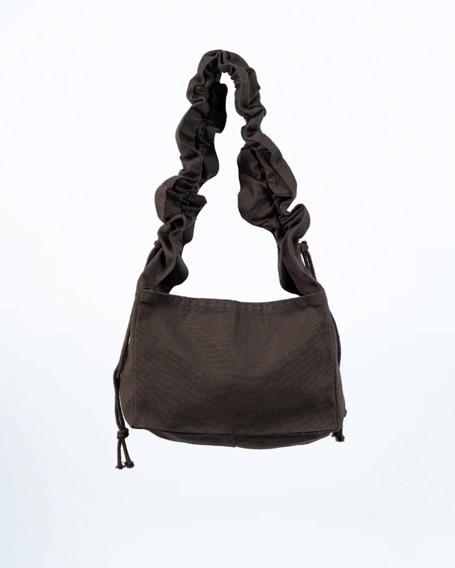 BROWN // RUFFLE MINI SHOPPER