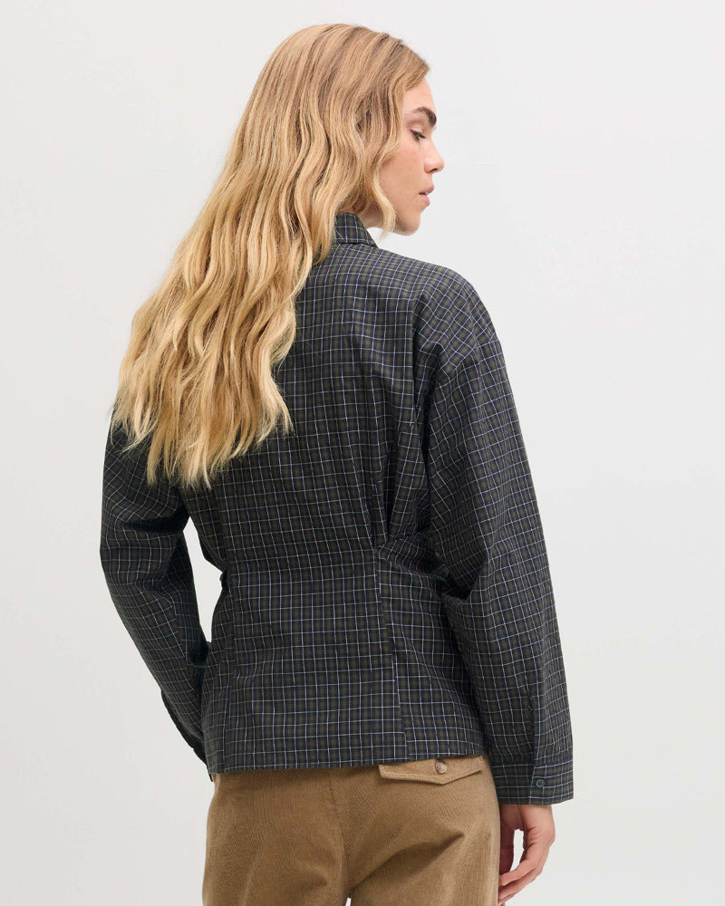 JXVIOLA POPLIN WRAP TIE SHIRT