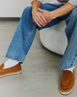 Suede espadrille loafer