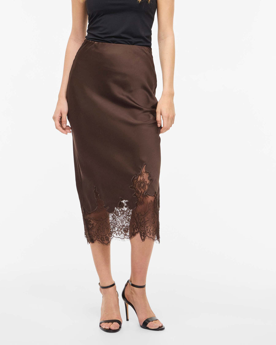 VISABEL HW MIDI LACE SKIRT