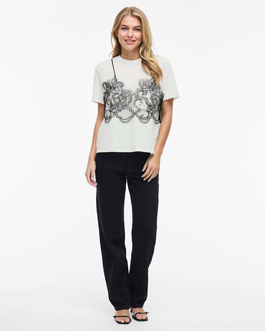 VIRADA S/S LACE DETAIL T-SHIRT