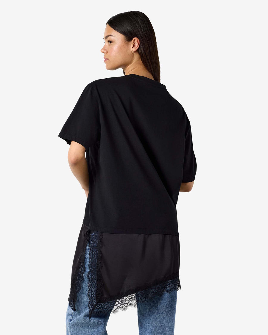 NMFILLA OVERSIZE SATIN LACE TEE
