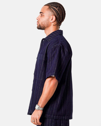 STRIPED DENIM BAGGY SHIRTThumbnail 
