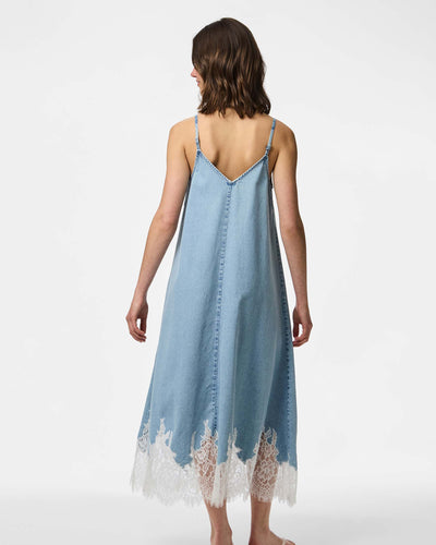 PCFENI LACE DENIM MIDI DRESSThumbnail 