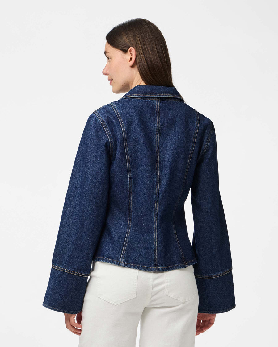 PCFLORA LS FITTED DENIM TOP