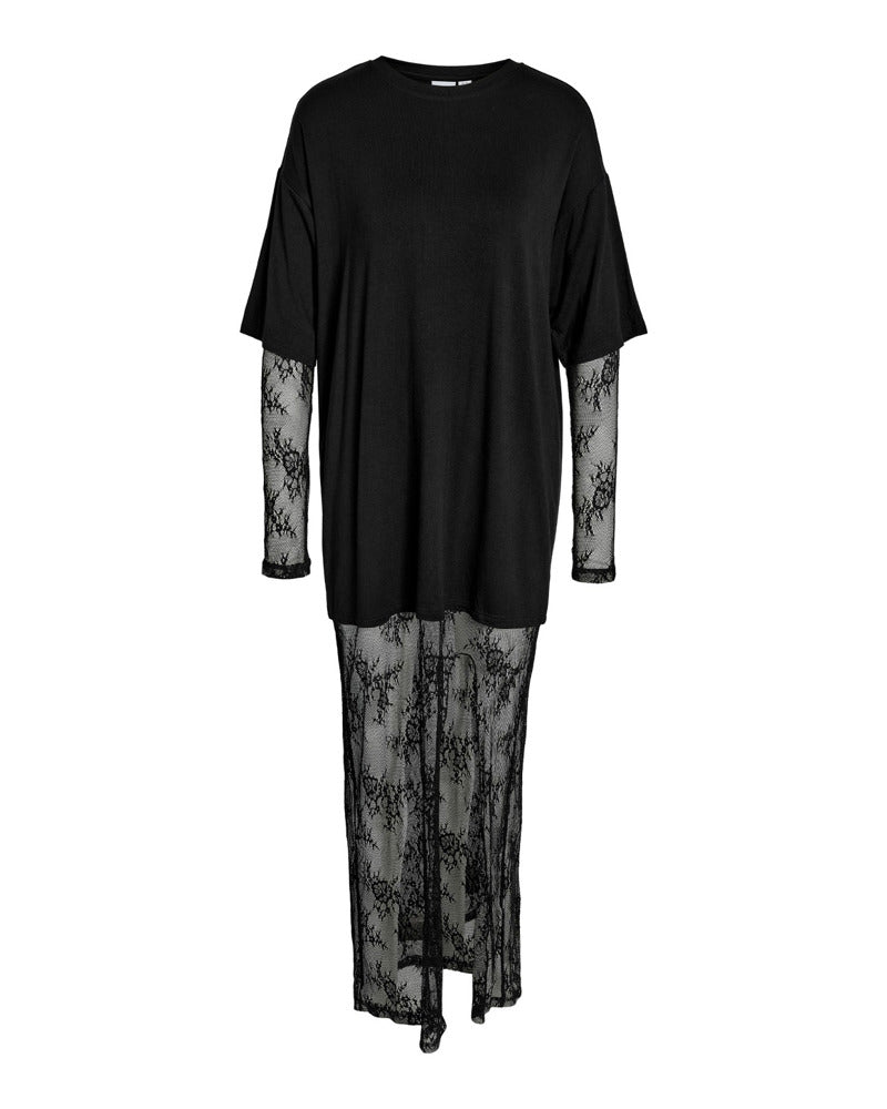 NMTIKA L/S LACE INSERT DRESS