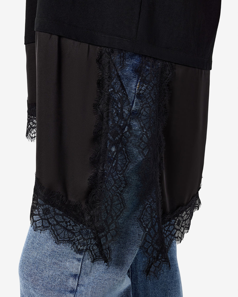 NMFILLA OVERSIZE SATIN LACE TEE