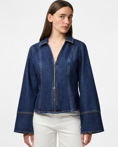 PCFLORA LS FITTED DENIM TOPThumbnail 