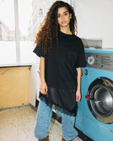 NMFILLA OVERSIZE SATIN LACE TEE