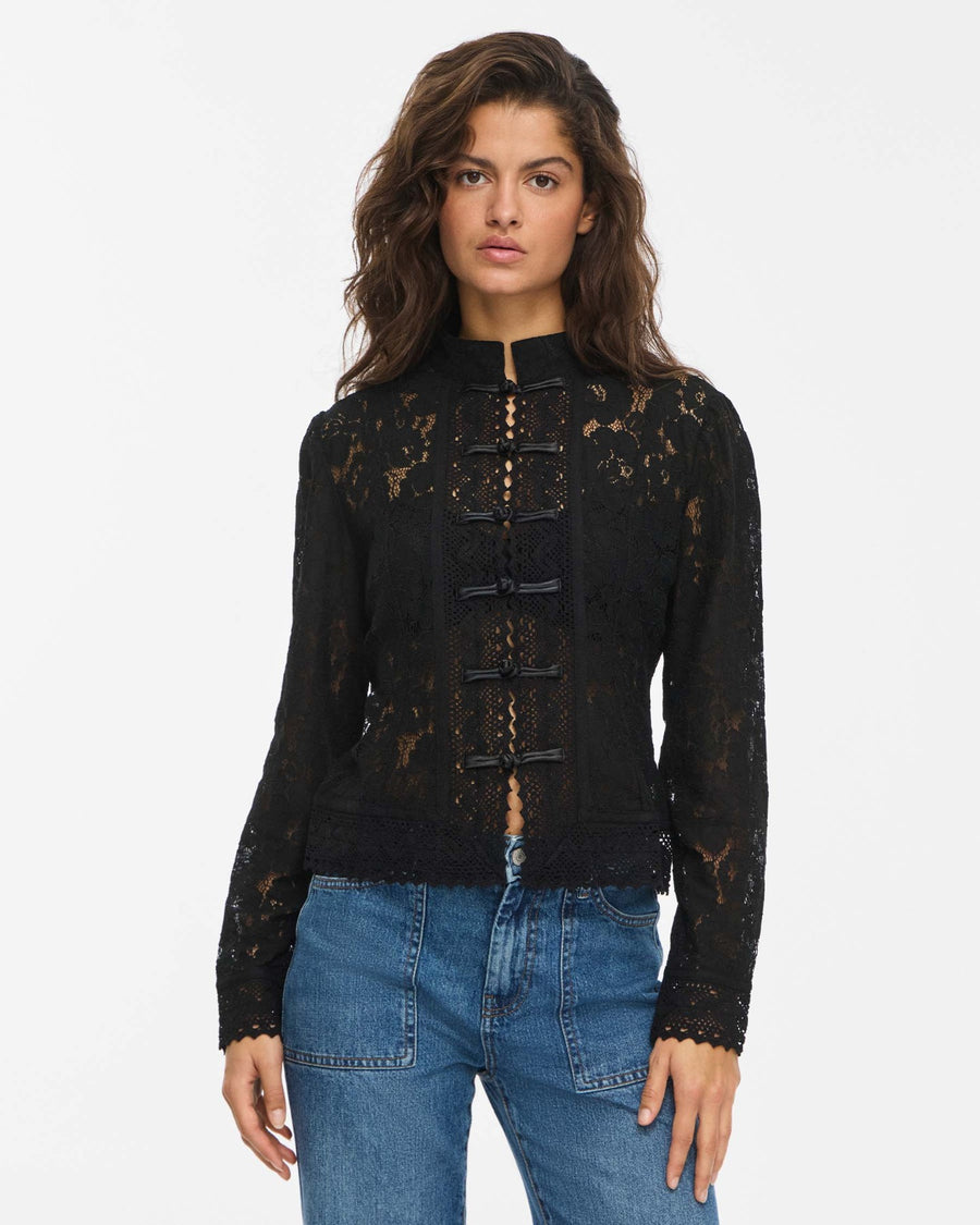 NMVENNA L/S MANDARIN BLOUSE