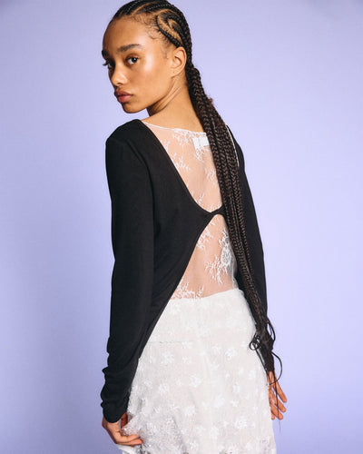 NMTIKA L/S LACE BACK TOPThumbnail 