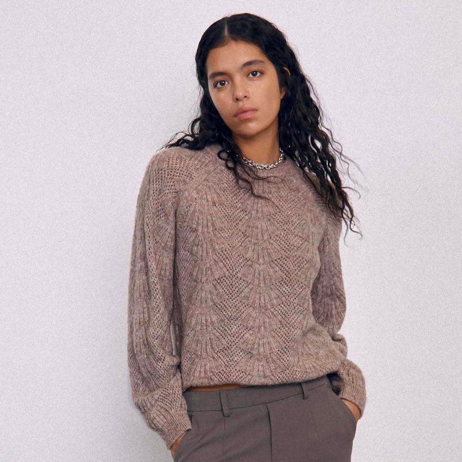 OBJFLORA RE L/S KNIT