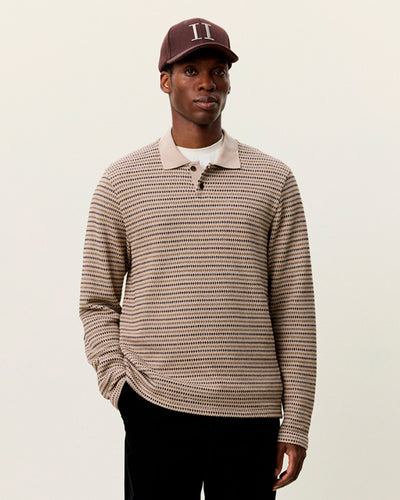 Knitted Stripe LS PoloThumbnail 