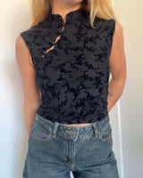 NMPRIMA S/S FLOCK MANDARIN TOP