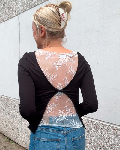 NMTIKA L/S LACE BACK TOPThumbnail 