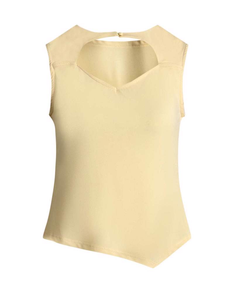 OBJLINA S/L CUT OUT O-NECK TOP