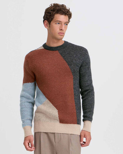 CFNOE geometric crew neck knitThumbnail 