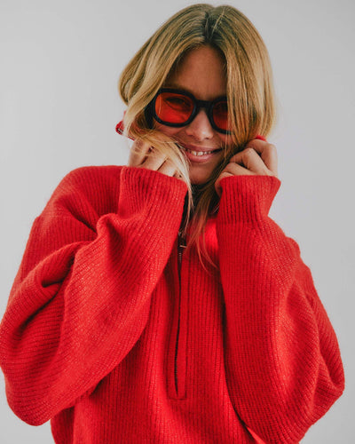 Anna Solid Zip BlouseThumbnail 